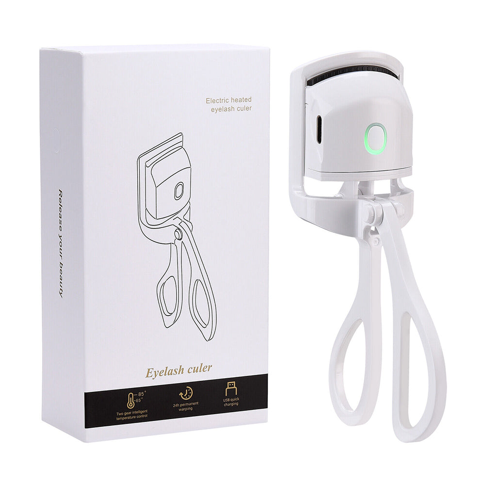 Electric Heated Curling Eyelash Tool Double Eyelash Curler USB Rechargeable