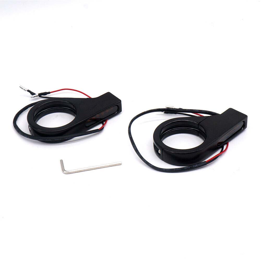 2X Motorcycle Bike 41mm Fork Tubes LED Turn Signal Indicators Light Amber