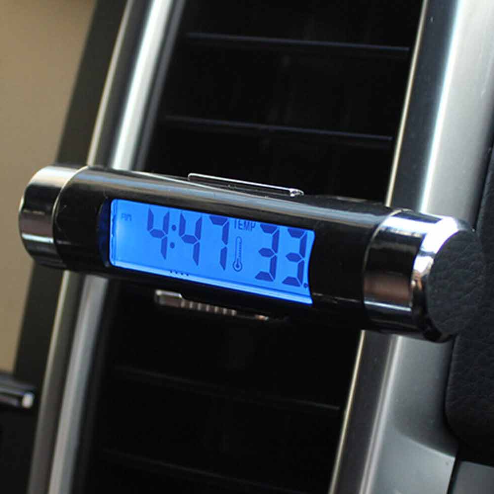 Dashboard Digital Car LCD Backlight Calendar Clock Blue Thermometer Time