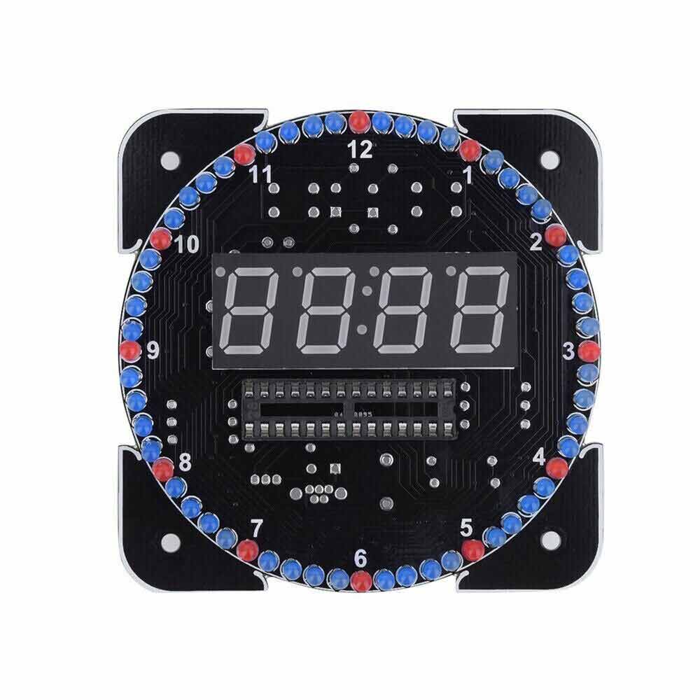 DIY Rotating Digital LED Electronic Digital Clock Temperature Display KIT + Case