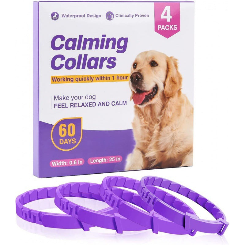 4-Pack Dog & Cat Calming Collars – 60-Day Pheromone Relief for Anxiety, Travel & Storm Stress