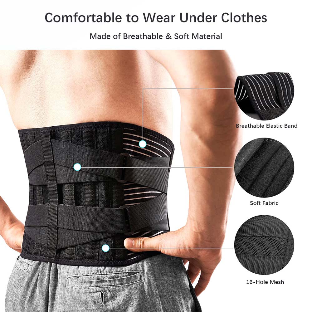 Nylon Lumbar Lower Back Support Brace Pain Relief Posture Orthosis Waist Belt