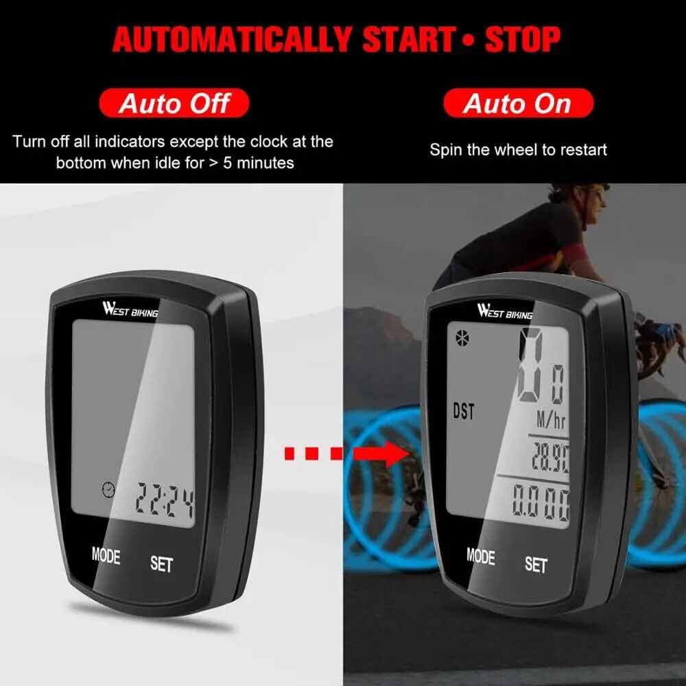 LCD Cycle Speedometer Wireless Cycling Bike Bicycle Computer Odometer Waterproof