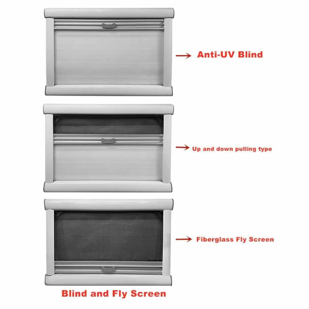 RV Caravan350*1200MM Square Push Out Flat Window Locking Handle Strut Attachment