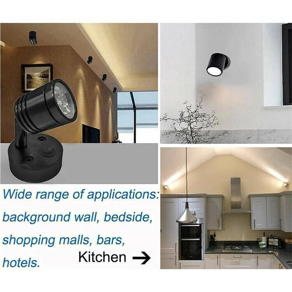2x LED Reading White Light Camper Caravan Van Motorhome Boat Interior Spot Lamp 12V