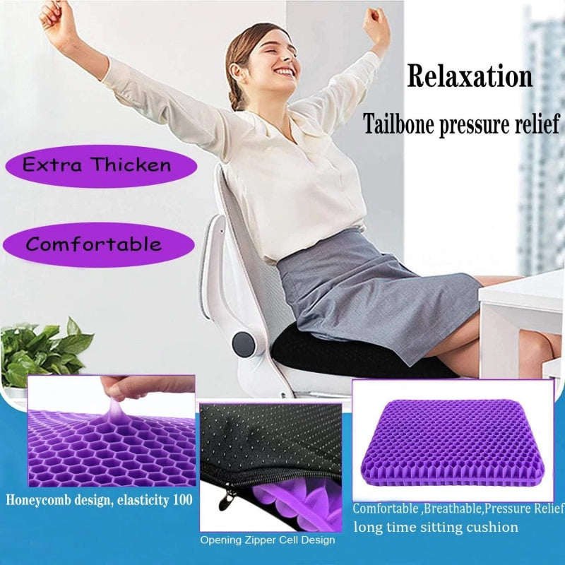 Orthopaedic Gel Seat Cushion Extra thicken For Long Sitting Office Car Chair