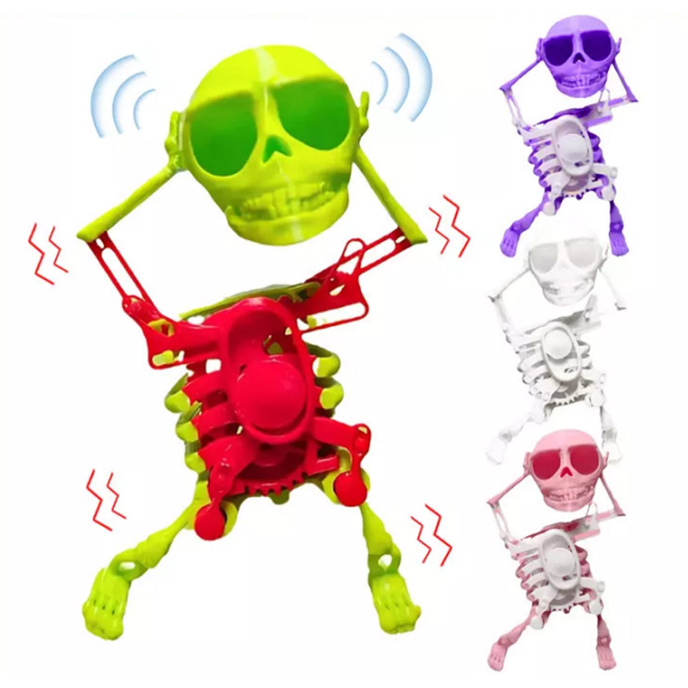 Self-moving Skull Swinging Bobblehead 3D Dancing Skeleton Toy Clockwork Spring