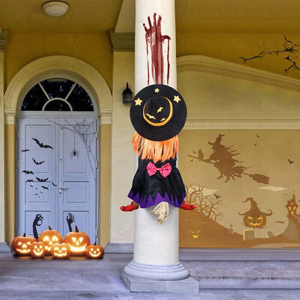Crashing Witch Hanging Ornaments Scary Halloween Party Decoration Props Supplies