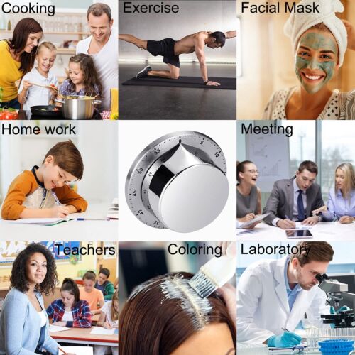 Magnetic Kitchen Timer, Chef Cooking Timer Clock with Loud Alarm Mechanical