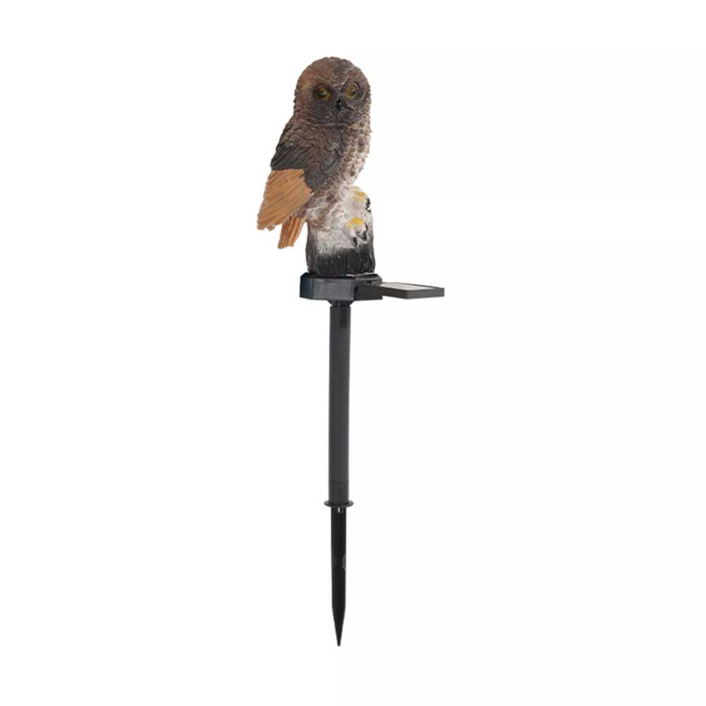 LED Owl Solar Powered Garden Light Novelty Lamp Waterproof Ornament Lawn Outdoor