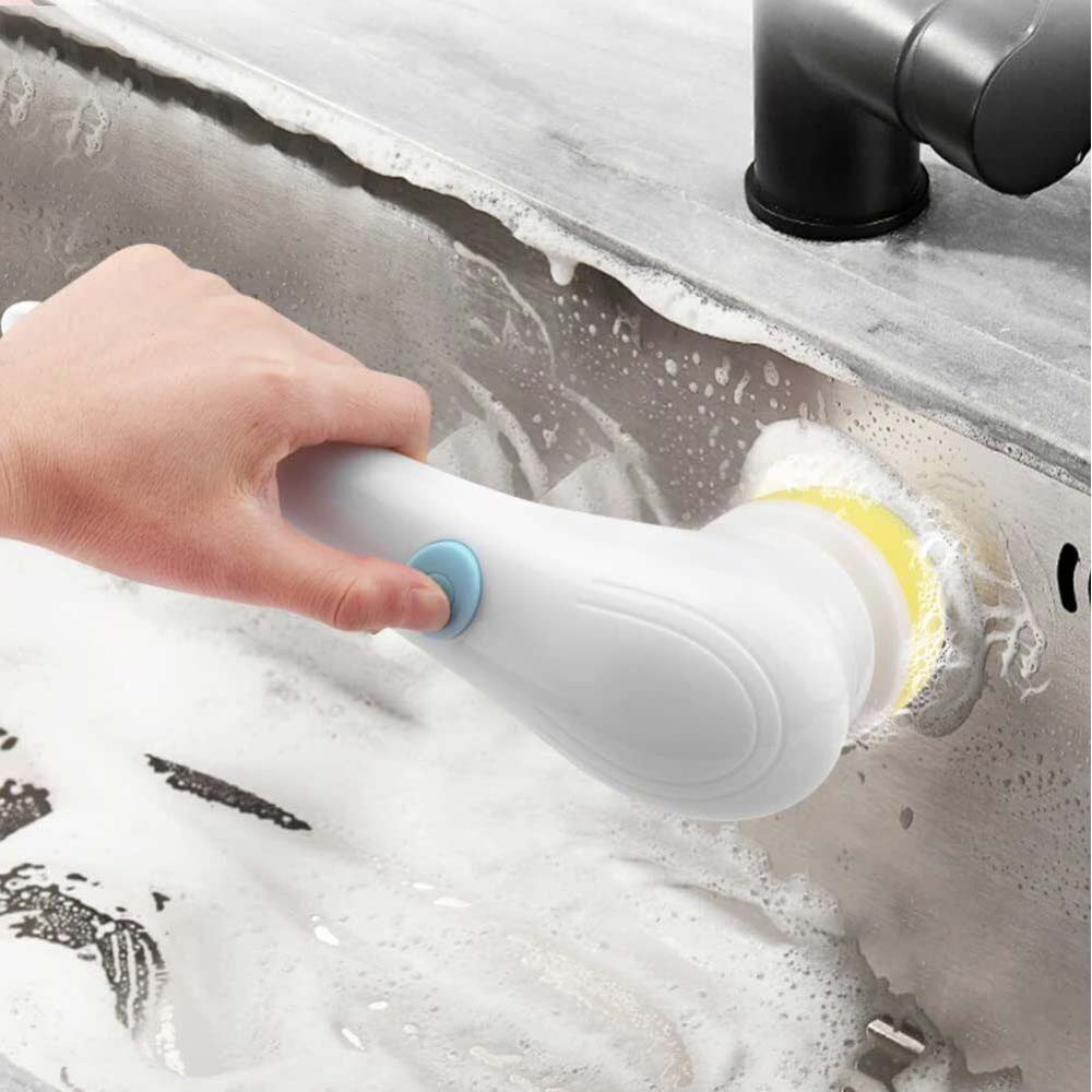 Electric Cordless Cleaning Brush Spin Scrubber Turbo Scrub Cleaner For Bathroom