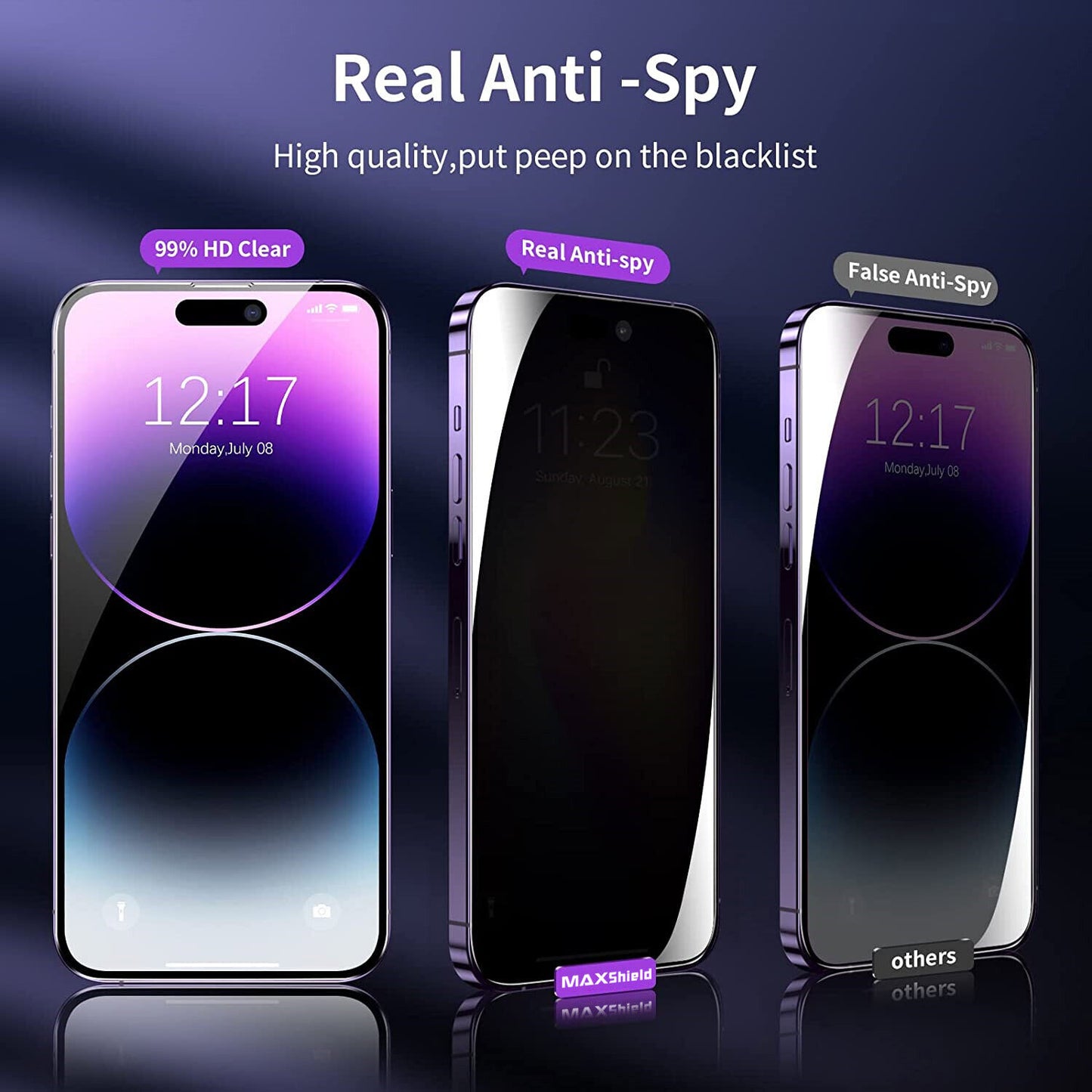 Privacy Tempered Glass Screen Protector For iPhone 16 15 14 13 12 11 Pro Max XR