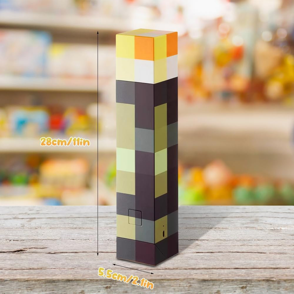 Mine Mini World craft Game Torch Lamp Led Night Light Home Decors USB Rechargeable Kids Gift