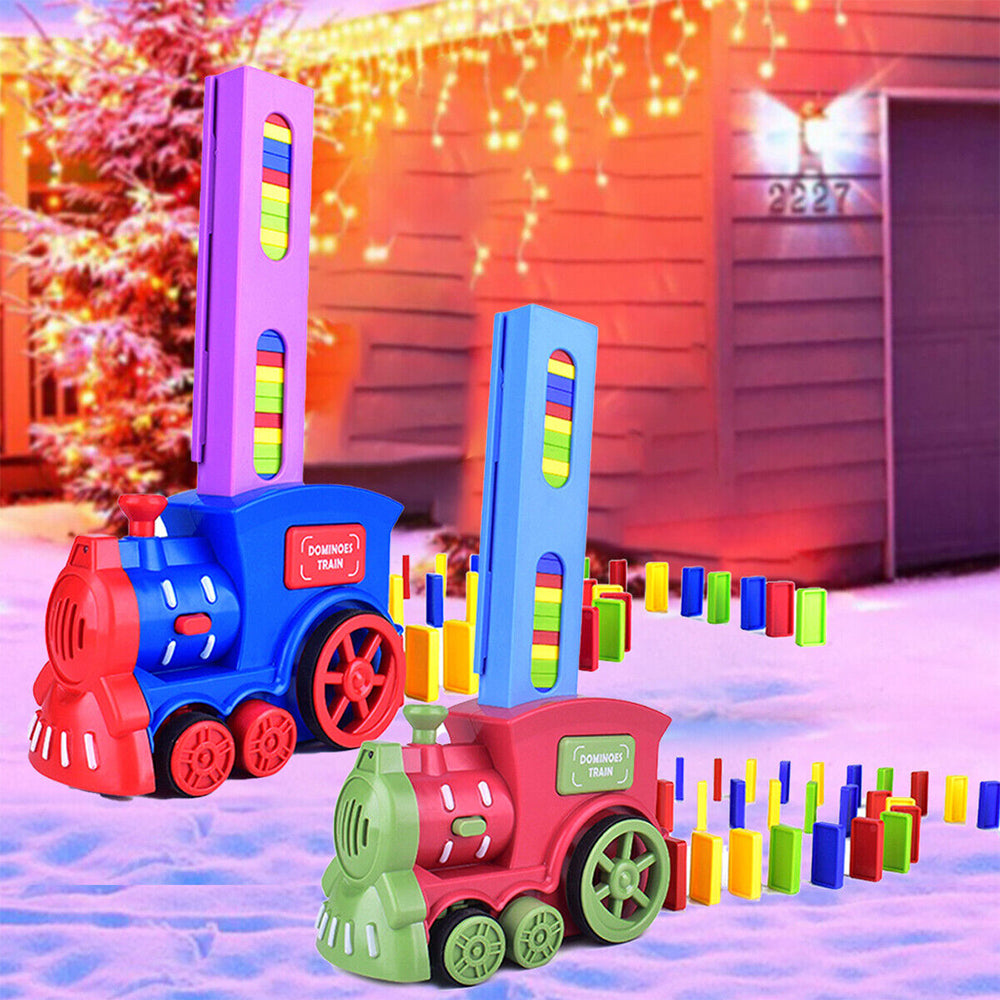 Electric Domino Train Blocks Set Building Blocks Stacking Toy Creative Toys