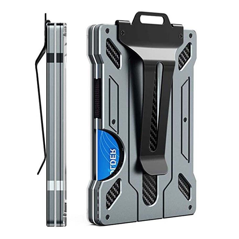 Card Holder Aluminum RFID Blocking Men Credit ID Wallet Slim Money Purse Clip