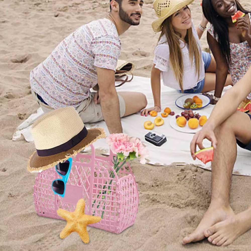 Jelly Tote Bright Jelly Bags Reusable Gift Basket Girls Beach Bag Jelly Purse