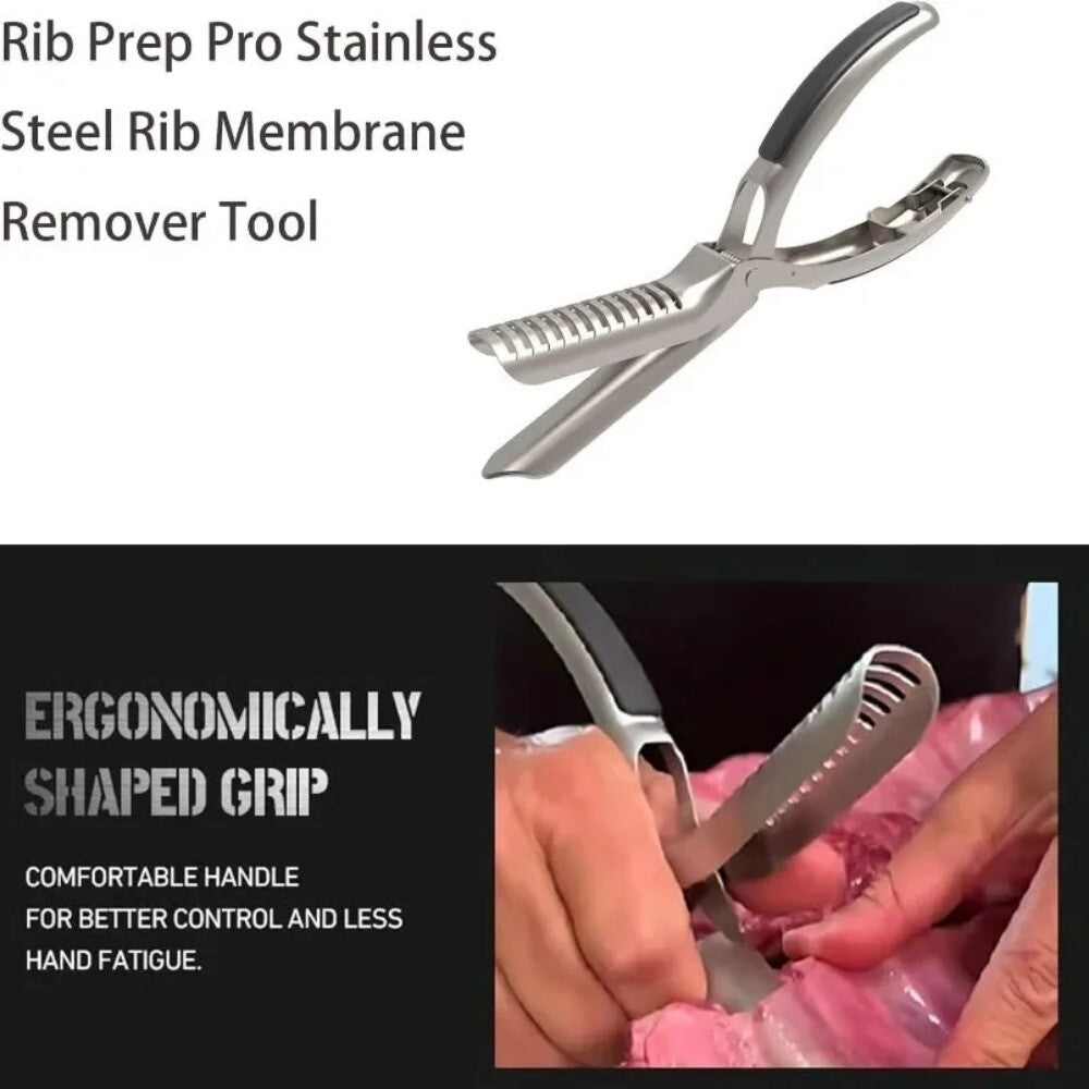 BBQ Easy Rib Membrane Removal Tool – Stainless Steel Meat Peeler for Beef & Pork