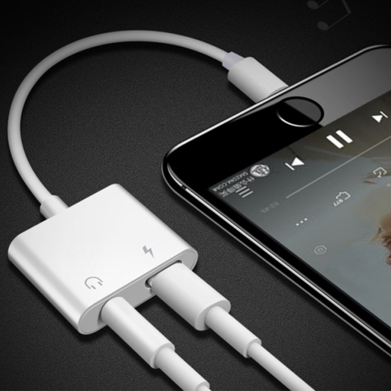 2-in-1 Aux Lightning+3.5mm adapter(Music and Charge)