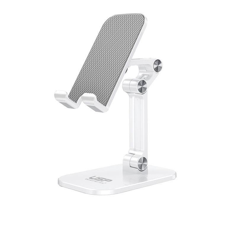 Folding Desktop Phone Stand/Holder for iPhone/iPad White USP