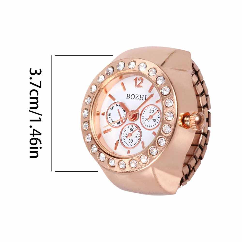 Bling Women Finger Ring Watch Analog Finger Ring Watch Ring Quartz Watch Ring