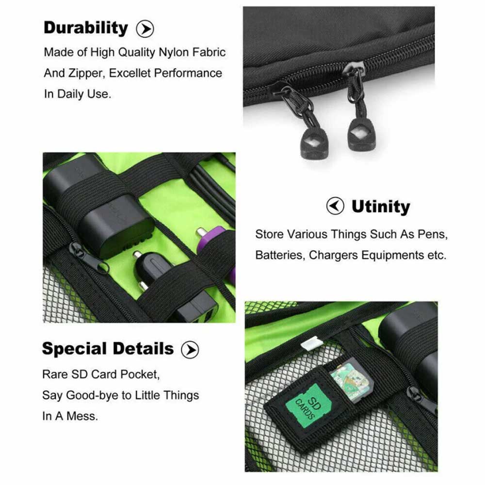 Electronic Accessories Cable Organizer Bag Travel USB Cord Charger Storage Case