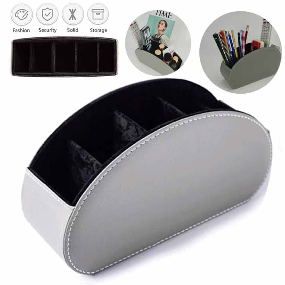 TV Remote Control Holder Table Storage Box 5 Grid Desktop Tidy Organizer Case
