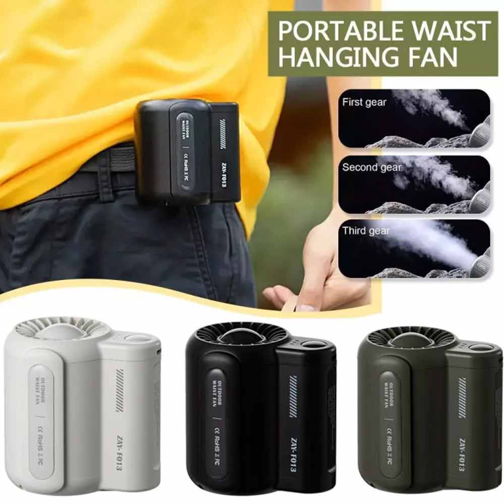 Clip on Waist Fan Cooling Fan Handheld Hands Free Rechargeable Under Shirt Fan