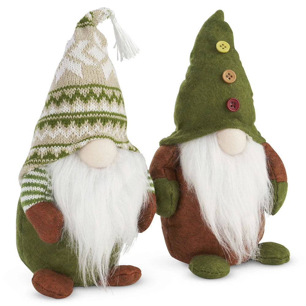 Set of 2 Christmas Gonks – Fluffy Bearded Festive Gnome Xmas Decor for Table