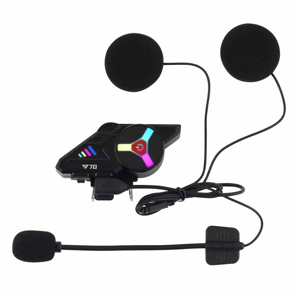 LED Bluetooth Motorcycle Helmet Headset Speaker Wireless Motorbike Headphone