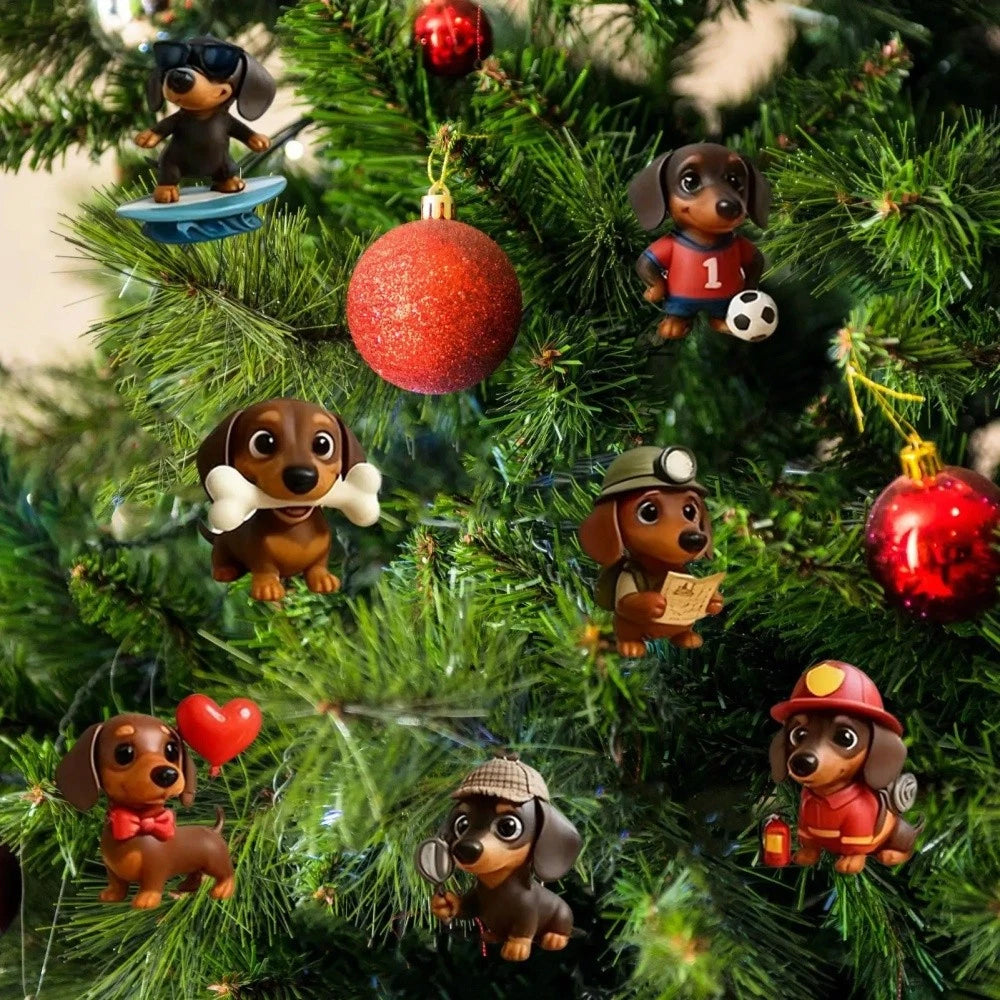 24-Day Dachshund Advent Calendar – Acrylic 2D Ornament Christmas Countdown