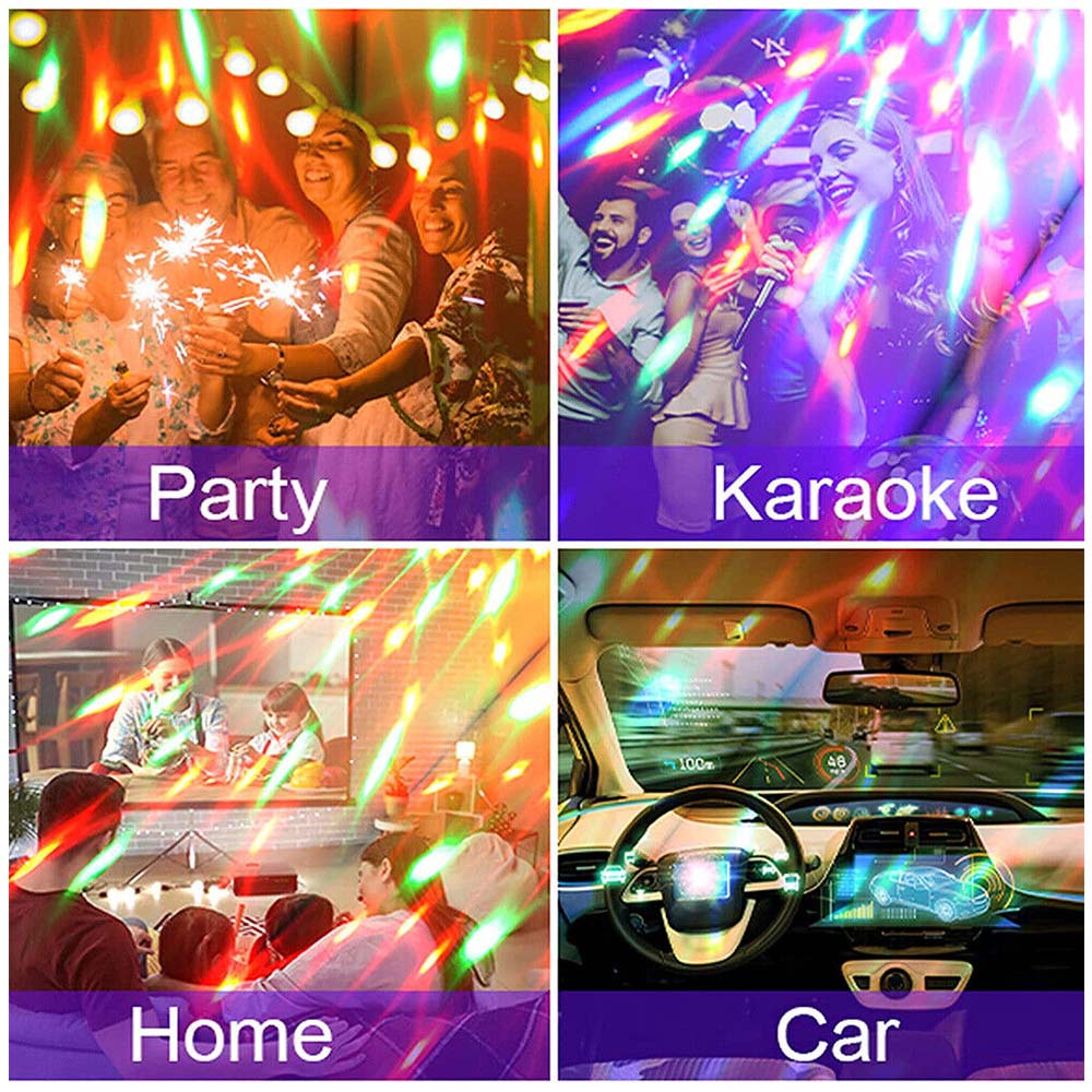USB LED Party Disco Lights Remote Sound RGB Colourful Rotating Magic Ball Light