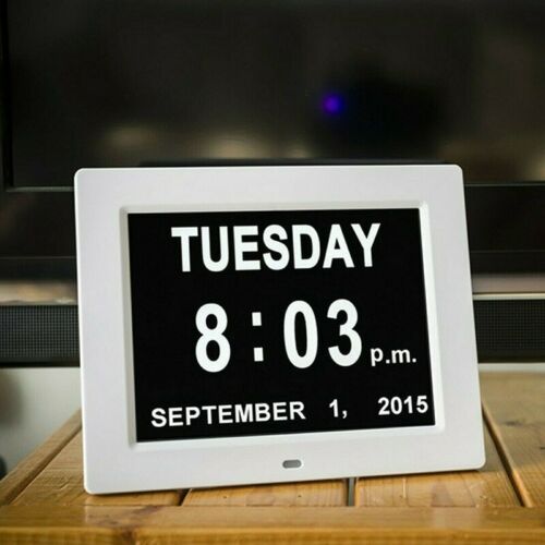 Digital Calendar 8 Inch Large Screen Display Time Date Clocks For Senior Elderly