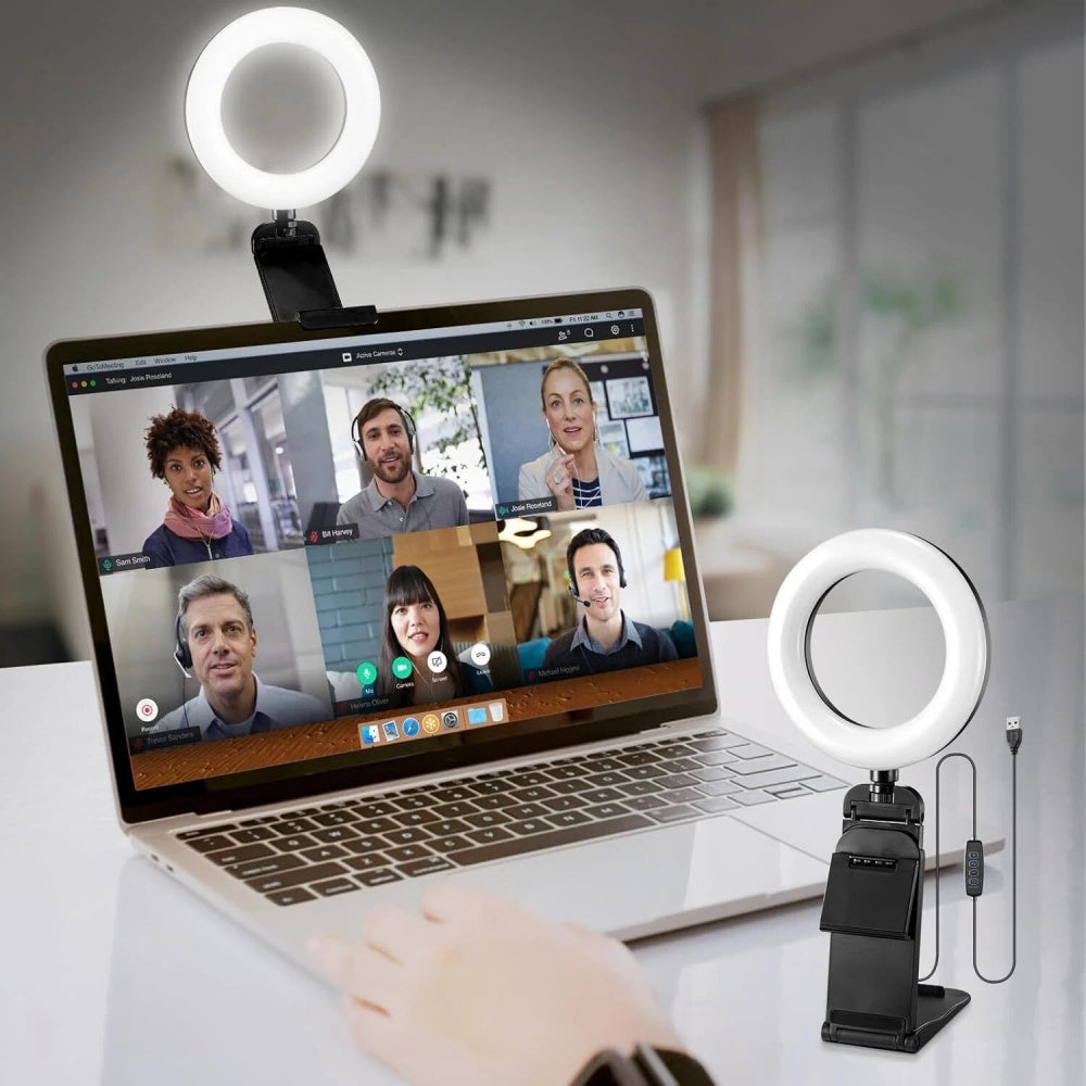 LED Selfie Light Usb Rechargeable With Phone Holder For All Phones & Laptops