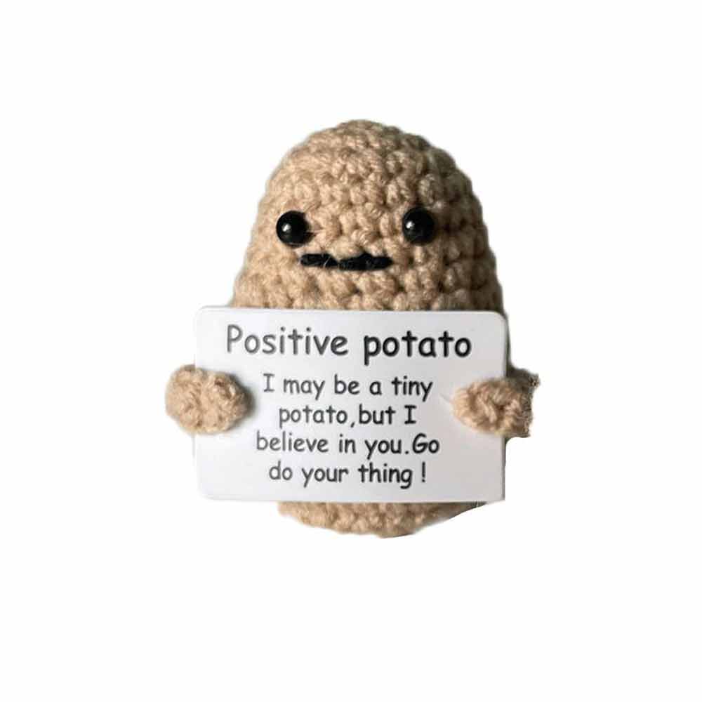 Funny Positive Potato Knitted Doll Christmas Holiday Home Decor Desk Gift