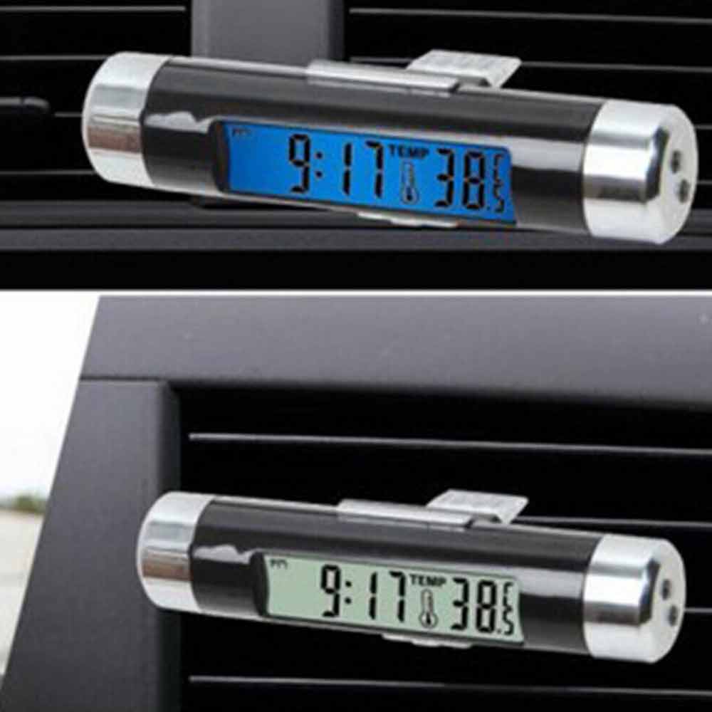 Dashboard Digital Car LCD Backlight Calendar Clock Blue Thermometer Time