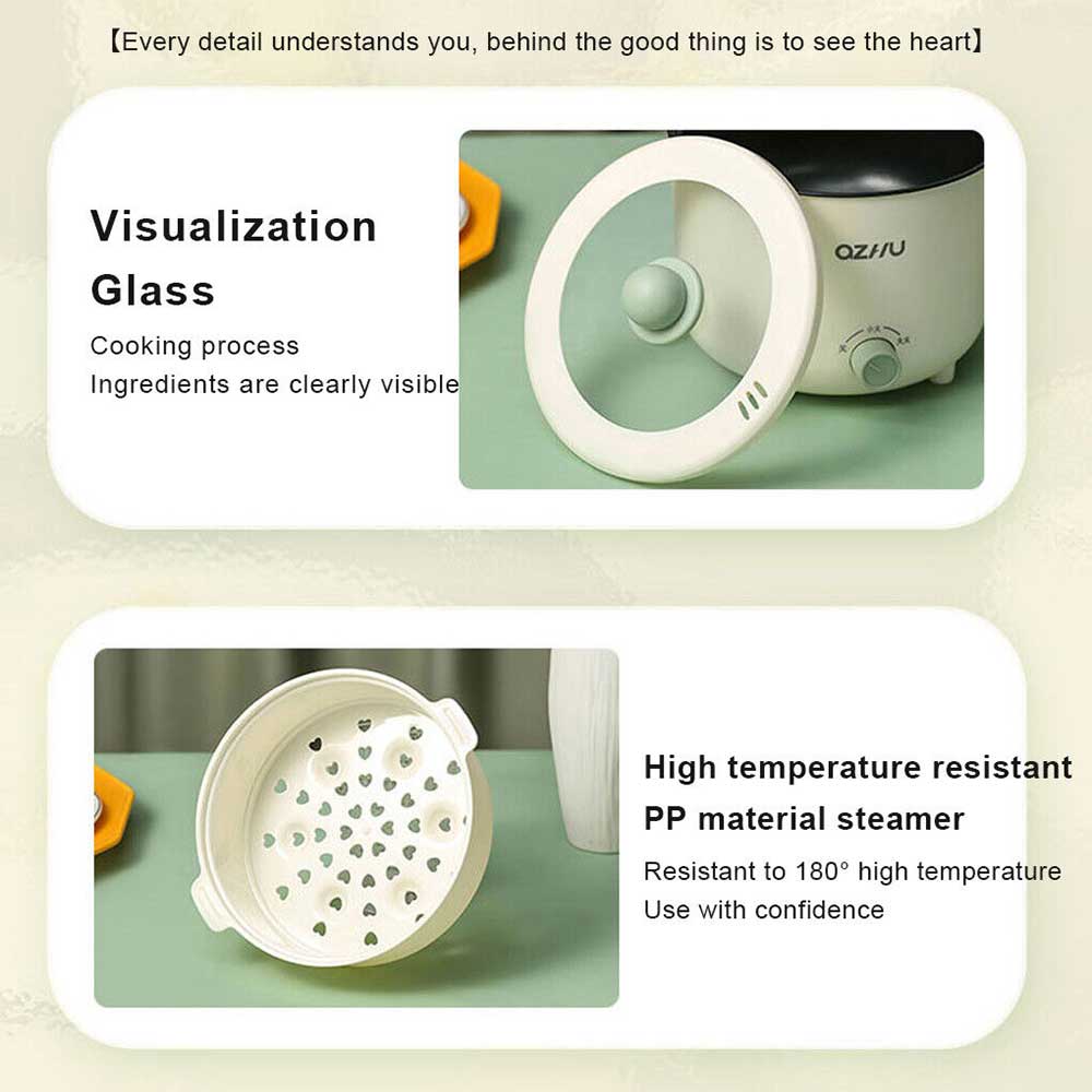 Portable Mini Electric Cooker – 1-2 Person Small Boiling & Stewing Pot for Dorm, Office & Travel