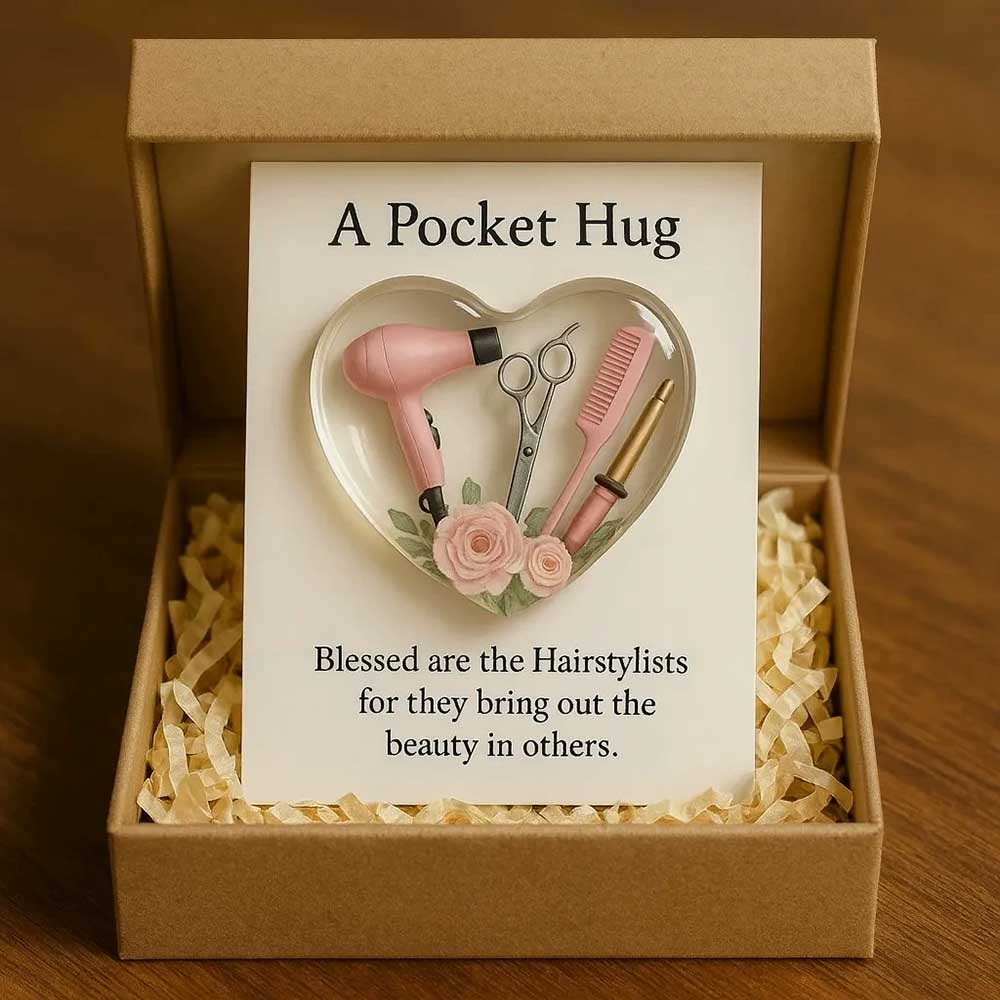 A Pocket Hug for Hairstylists - Mini Hair Tool Heart Ornament & Appreciation Gift