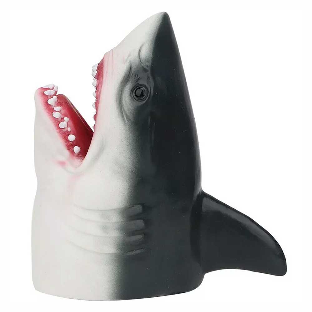 Shark Hand Puppet Handmade Stretchy Shark-Head Soft Animal Gloves Baby Kids Toys