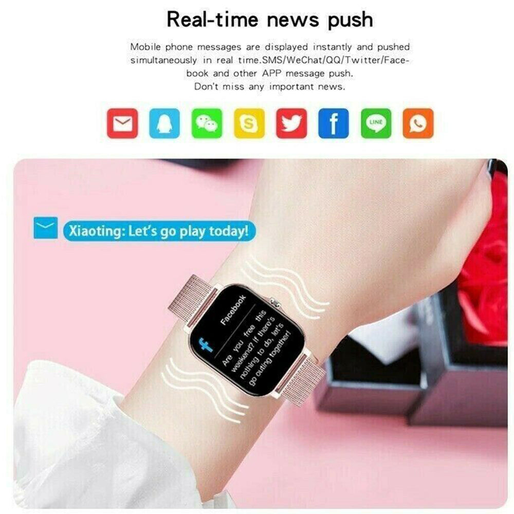 Smart Watch Women Men Heart Rate For iPhone Android Bluetooth-Pink