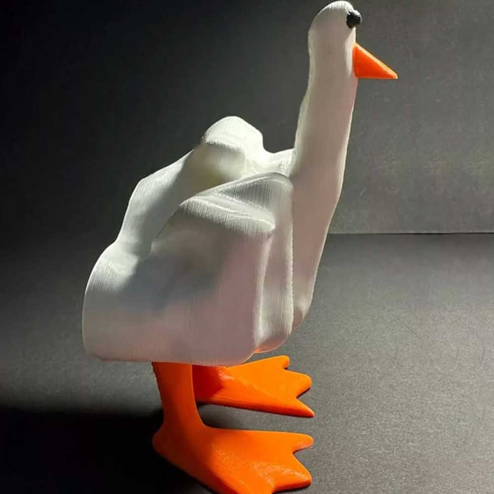 Cute Middle Finger Duck Craft 3D Funny Little Duck Resin Figurine Ornament Decor