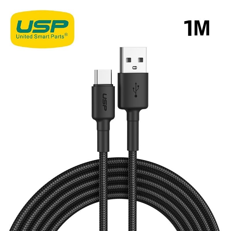 1M BoostUp USB-C to USB-A Cable Charge & Connect Black USP