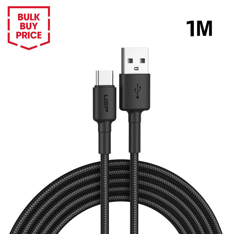 1M BoostUp USB-C to USB-A Cable Charge & Connect Black USP