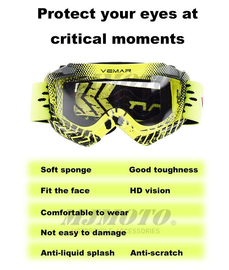 Children Motocross Racing goggles kids Motorbike Dirt Bike Ski Helmet Glasses
