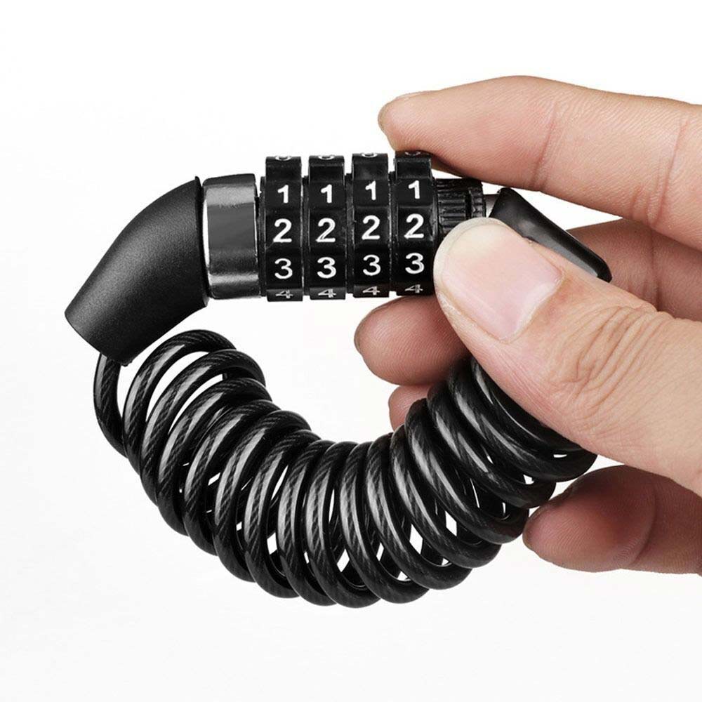Helmet Lock Chain 4 Digit Password Combination Bike Motorcycle Anti-theft Lock