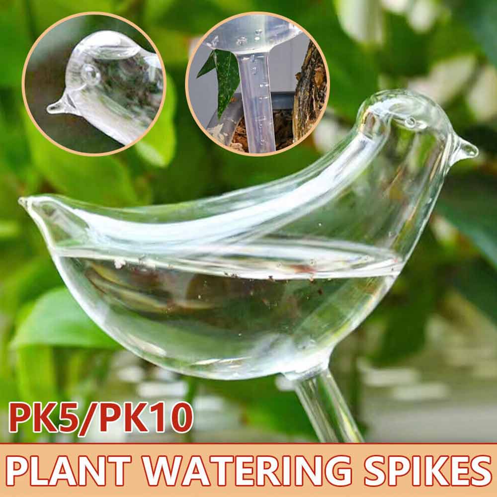 5/10X Bird Shape Plant Waterer Self Watering Spikes Automatic PVC Watering Tool