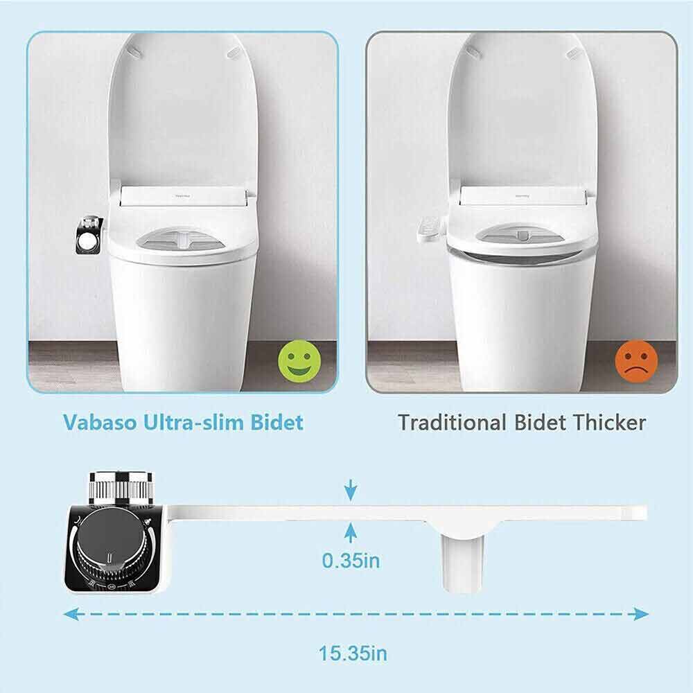 Dual Nozzle Hygiene Toilet Bidet Water Wash Clean Unisex Seat Attachment Sprayer