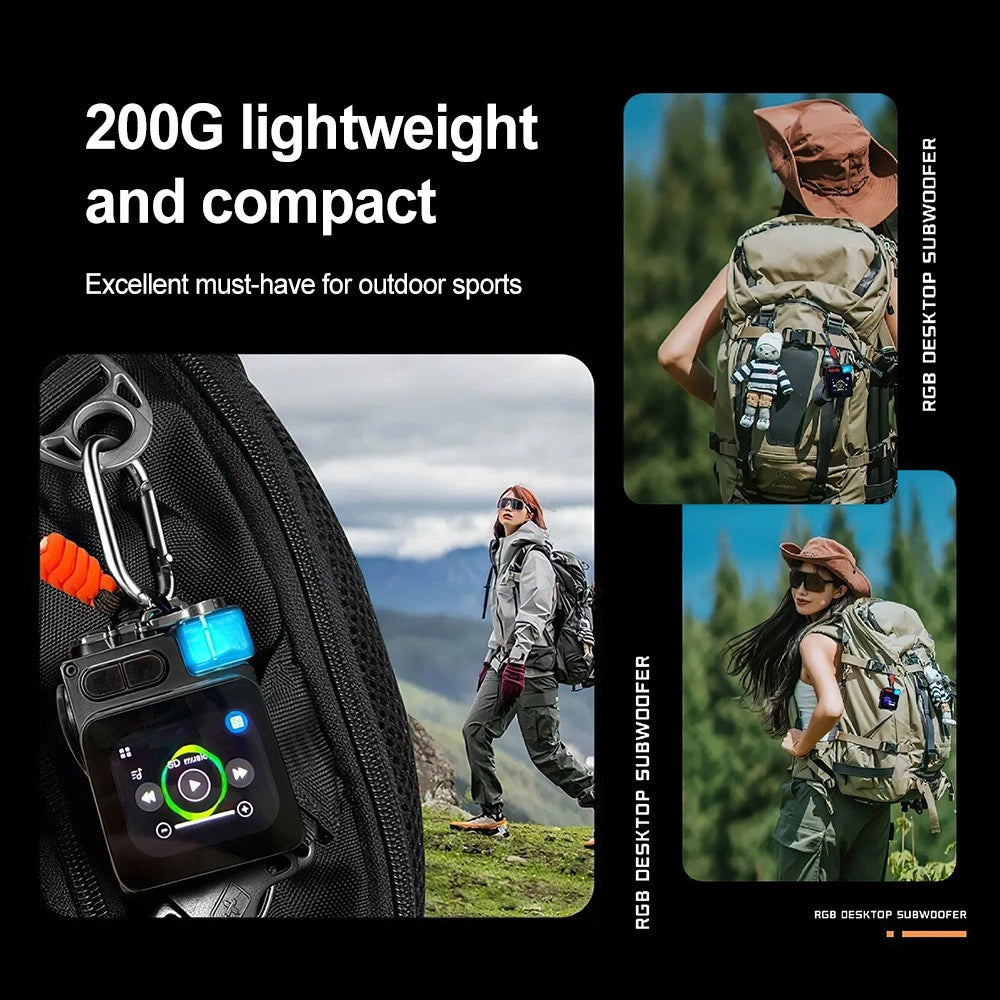 Outdoor Wireless Bluetooth Mini Speaker - Alarm Clock, RGB Lamp & App Control