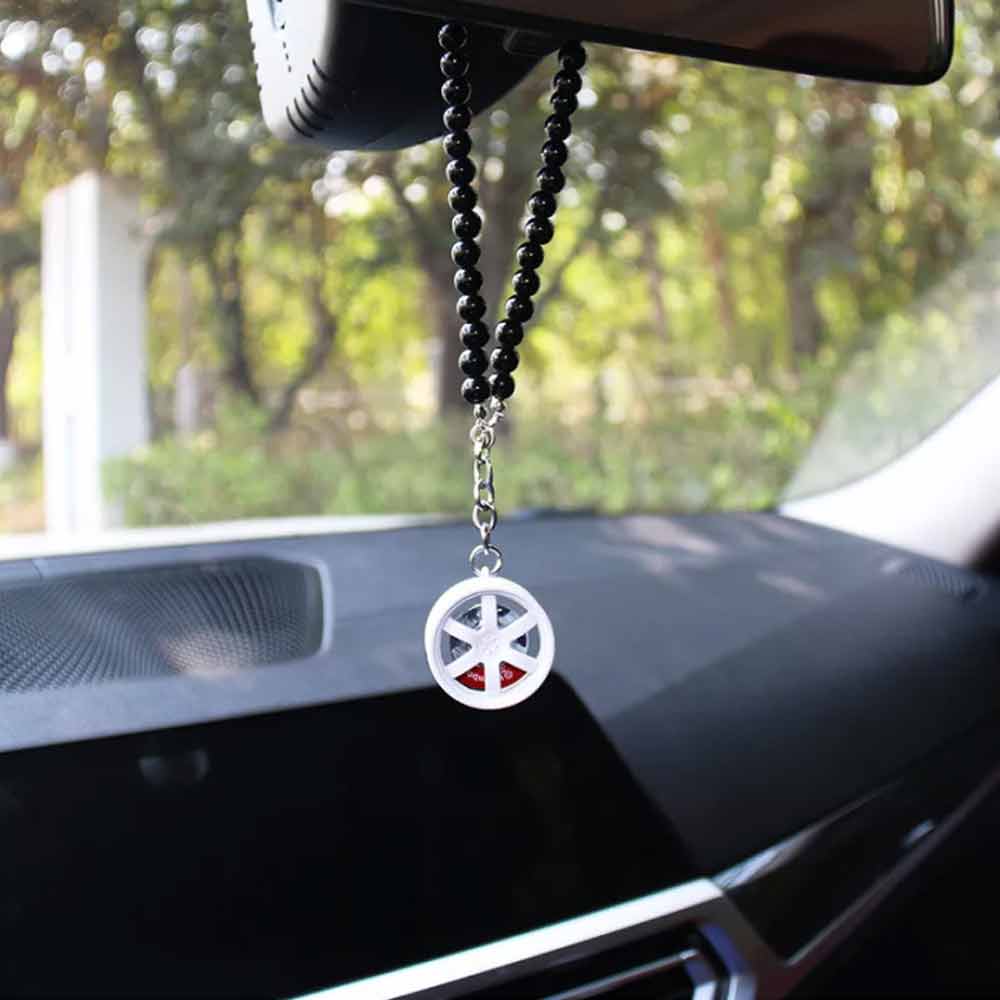 Car Pendant Decoration Metal Hanging Auto Interior Wheel Hub Rear View Mirror