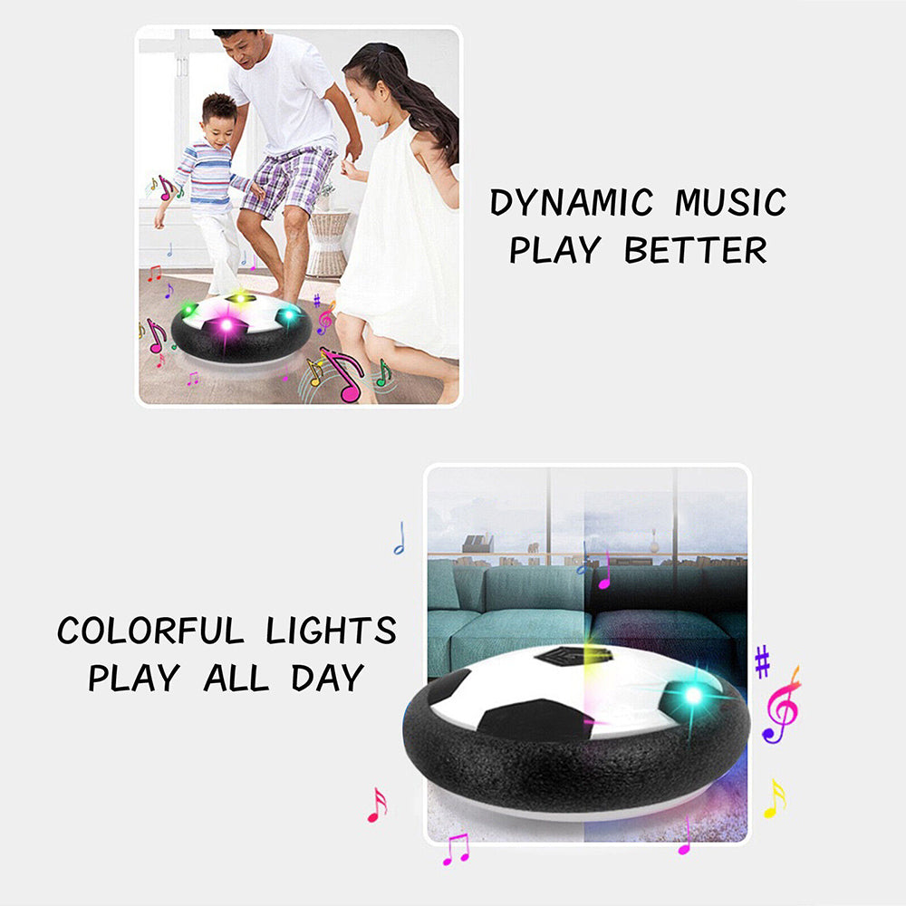 LED Music Kids Hover Soccer Ball, Battery Operated Air Floating Disc 18cm