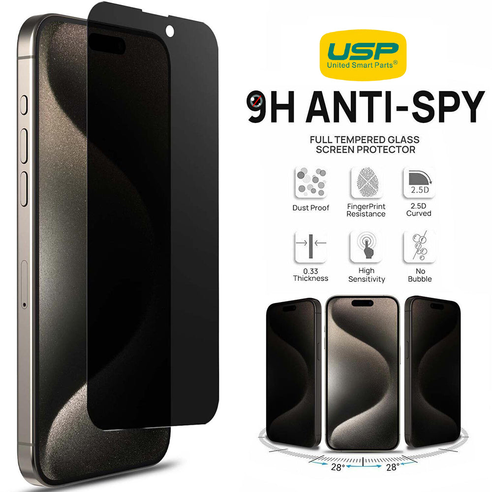 Privacy Tempered Glass Screen Protector For iPhone 16 15 14 13 12 11 Pro Max XR